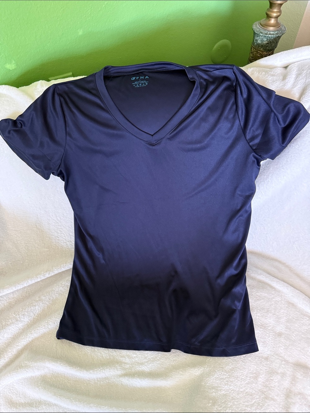 Women's Navy V-Neck Performance Tee